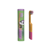 reuzi Bamboo Toothbrush Kids Coral Pink Extra Soft_10001