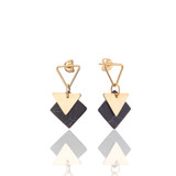 Scribble & Stone 14kt Gold Fill Marble Triangle Studs - Black_10001