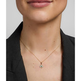 14K Gold Diamond & Emerald Shamrock Pendant