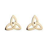 Solvar 10K Gold Trinity Knot Stud Earrings_10001