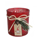 Red Tealight Holder with Christmas Tag_0