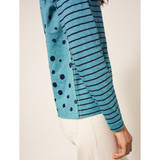 White Stuff Nelly Long Sleeve T-Shirt Teal Multi_2