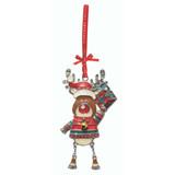 Tipperary Crystal Sparkle Reindeer Holding Gift Decoration