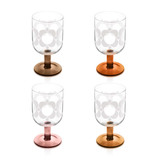 Orla Kiely Atomic Flower Wine Glasses Set of 4