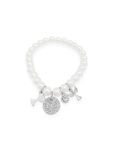 Kids Sterling Silver Pearl Bracelet with Charms