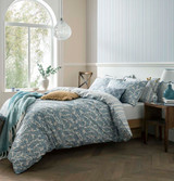 Laura Ashley Cariad Spray Newport Blue Double Quilt Set