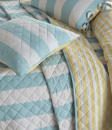 Laura Ashley  Lille Stripe Seaspray King Quilt Set