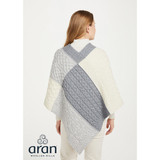 Salthill Aran Patchwork Poncho Tri Colour