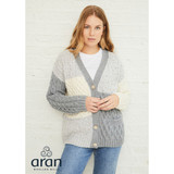 Howth Aran Patchwork Cardigan Tri Colour