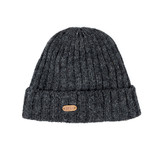 Men's Rib Pullon Hat Turnup Coal 