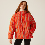 Regatta Orla Kiely Oversized Quilted Jacket Clover Red