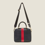 Orla Kiely Block Medium Handbag High Shine Stripe Navy