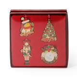 Exclusive Set of 4 Decorations (Holly Frame, Robin, Nutcracker, Tree)