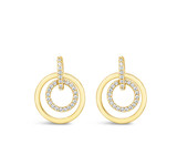 Gold Two Circle Drop Earrings