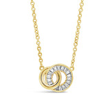 Gold Interlocking Circles Crystal Pendant