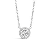 Silver Halo Crystal Pendant