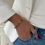 Gold Heavy Paper Chain Bracelet