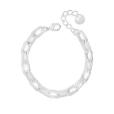 Silver Heavy Paper Chain Bracelet