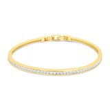 Gold & Cubic Zirconia Single Row Bangle