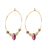 Amara Drop Hoops - Amethyst