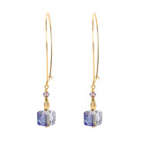Amara Long Cube Earrings - Amethyst