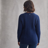 Una Honeycomb Crew Neck Aran Sweater_10009