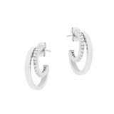 TC Silver Double C Hoop Earrings