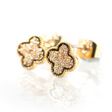  Clover Earrings with Coloured Stones  