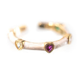  Heart Ring with Coloured Stones  