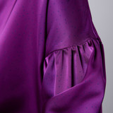 Galaxy Polka Dot Pleat Sleeve Shirt Plum