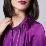 New Romantic Puff Short Sleeve Dress Plum