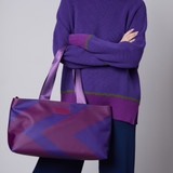 Chevron Oversized Canvas Tote Bag Siren Print