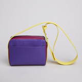 Urban Single Zip Contrast Crossbody Purple/Green