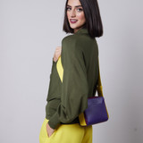 Urban Single Zip Contrast Crossbody Purple/Green