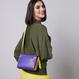 Urban Single Zip Contrast Crossbody Purple/Green