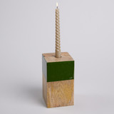 Siren Wooden Cube Pillar Candle Holder - Medium