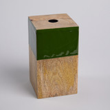 Siren Wooden Cube Pillar Candle Holder - Medium