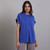 Nano Epaulet Shoulder Relaxed Boxy Top Blue