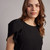 Rose Petal Sleeve Dress - Black