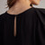 Rose Petal Sleeve Top - Black