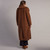 Teddy Long Faux Fur Coat With Collar - Brown