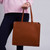 Dearra Contrast Croc Tote - Brown