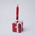 Resin Gift Candleholder Red & Light Pink 