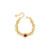 Gold Chunky Bracelet with Oval Siam Centre Stone