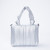 Armadillo Pleat Medium Tote – Silver
