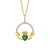 Gold Plated Emerald Green Claddagh Pendant