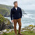 Tweed Patch Half Zip Aran Sweater