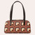 Long Block Bowling Bag - Retro Flower Check Orange 