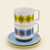 Orla Kiely Atomic Flower Stacking Cappuccino Teacup & Saucer Set of 2_10001