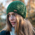 Erin Knitwear Ladies Aran Cable Pull On Hat Green_10001